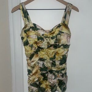 Floral Ruched Sleeveless Top DOLCE GABBANA WORN ONCE